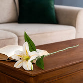 Vista superior de flor decorativa artificial tipo lirio – Lala Home